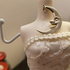 Cloyed Sterling Silver Laughing Moon Pendant